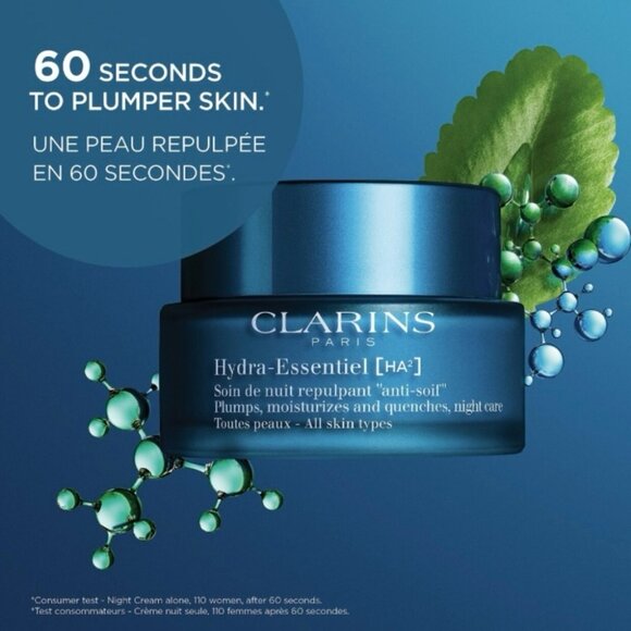 Clarins Hydra-Essentiel [HA²] Night Cream Moisturizer Skin Care 50ml - Picture 5 of 8